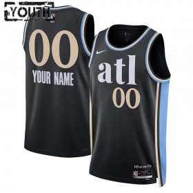 NBA Atlanta Hawks Trikot Personalisierung Nike 2023-24 City Edition Schwarz Swingman - Kinder